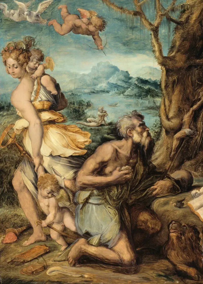 Frestelsen av den helige Hieronymus av Giorgio Vasari
