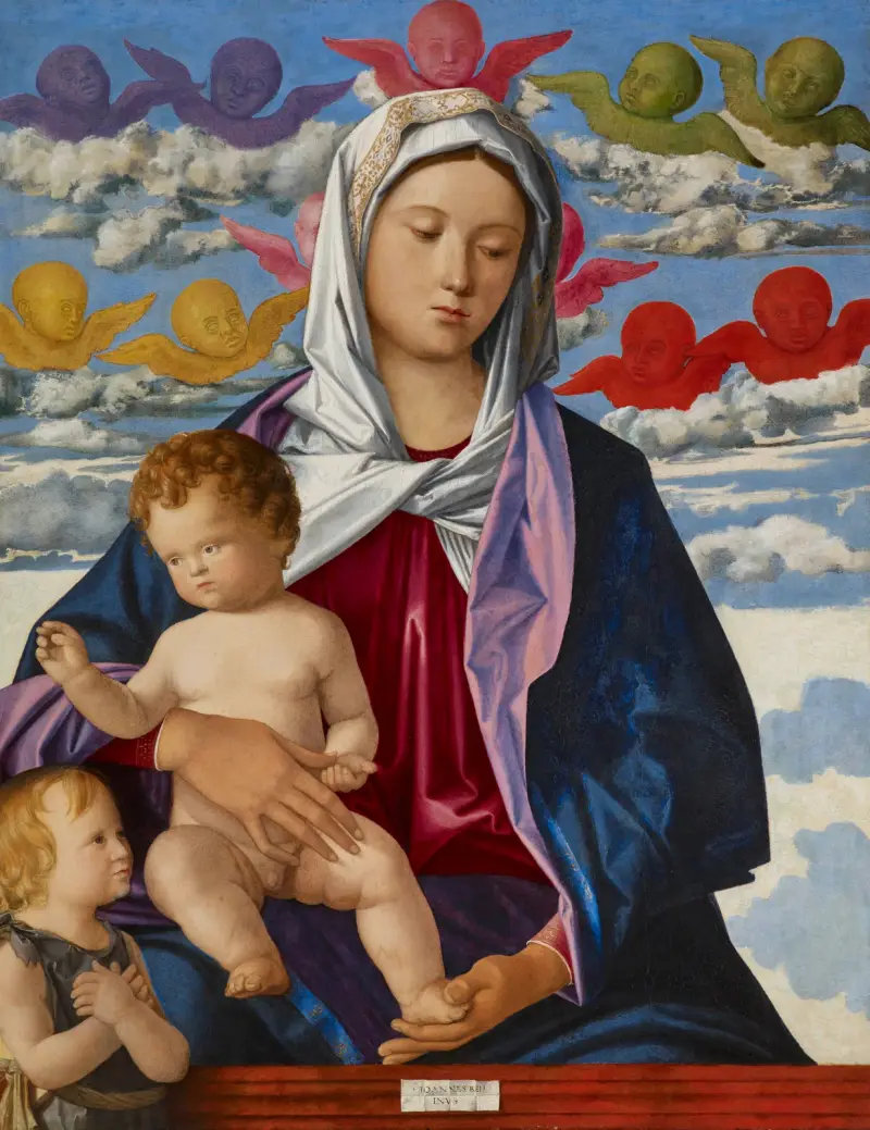 Madonna mit Kind und Johannes dem Täufer von Giovanni Bellini