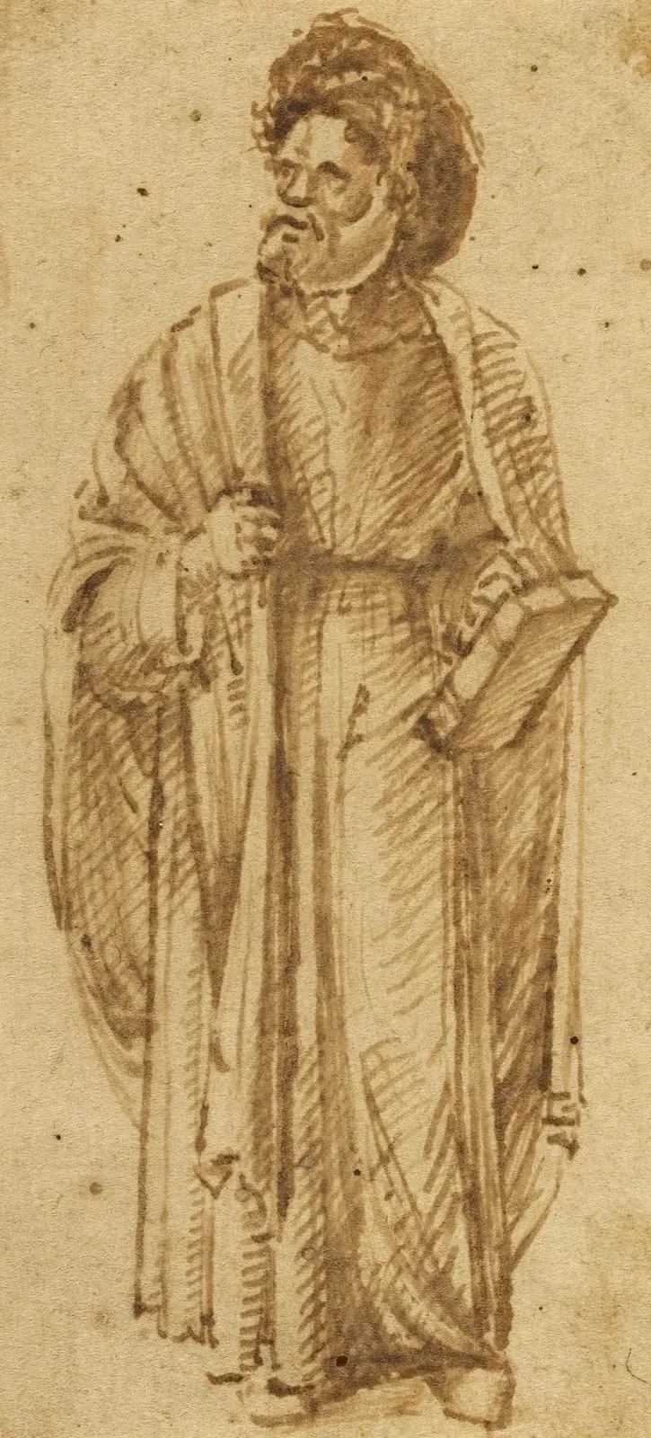Standing man wearing a turban av Giovanni Bellini