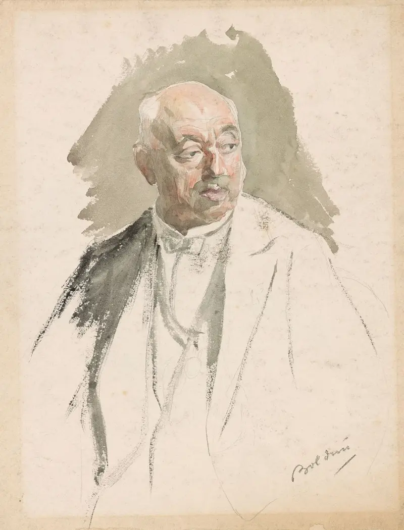 Halvfigurstudie av äldre herre i frack av Giovanni Boldini