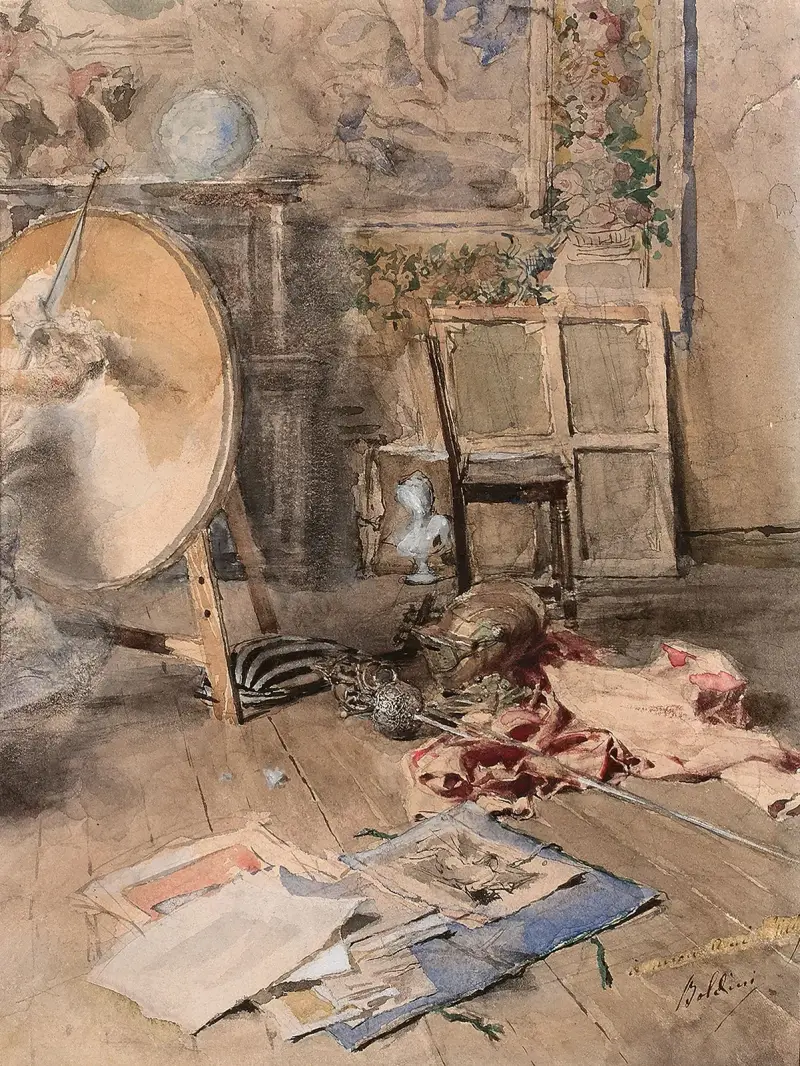 Konstnärens ateljé av Giovanni Boldini
