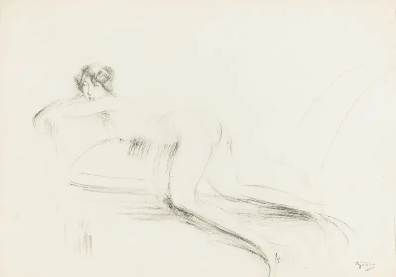 Liggande kvinnlig nakenstudie av Giovanni Boldini