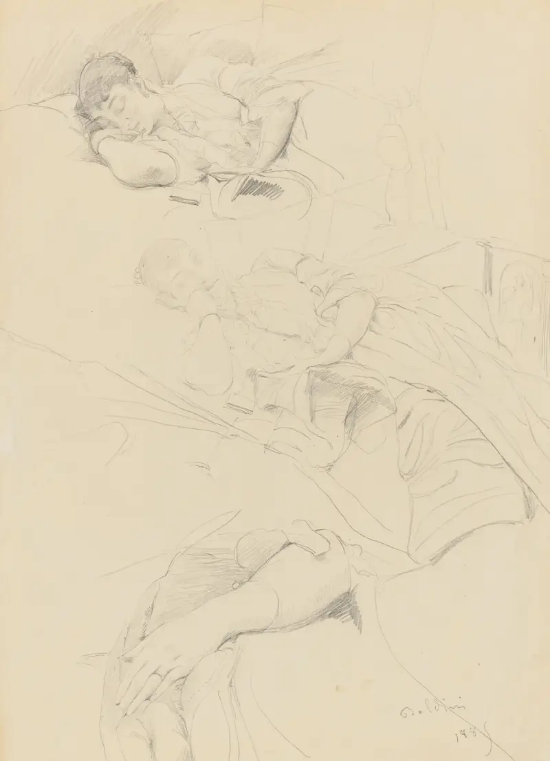 Studier av en sovande kvinna av Giovanni Boldini