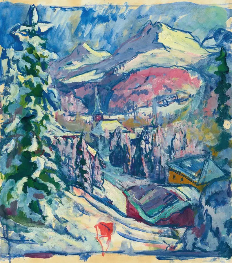 Davos im Winter von Giovanni Giacometti