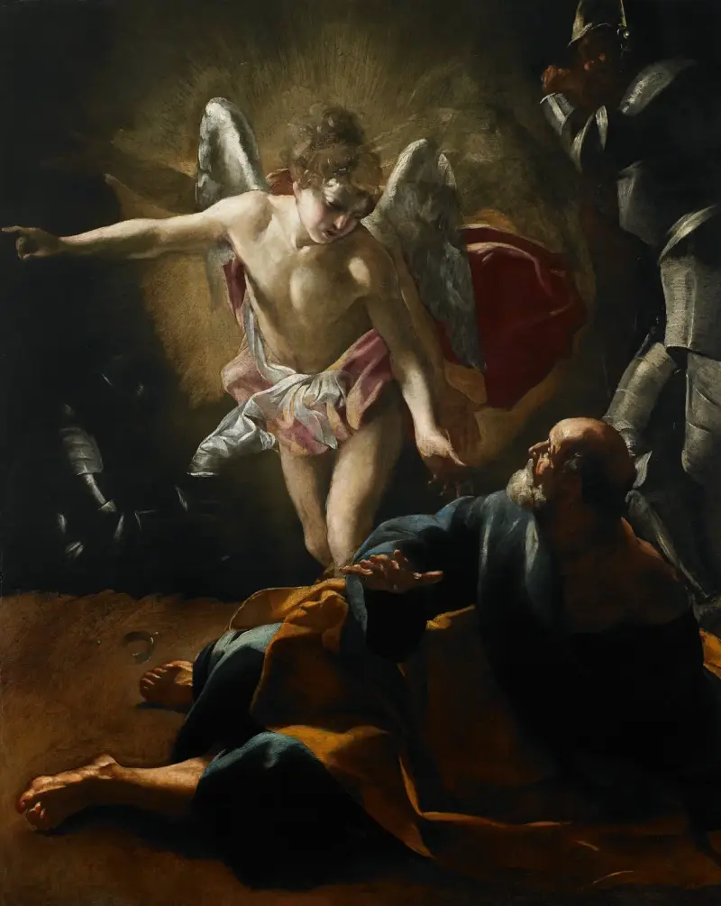 Liberation of Saint Peter av Giovanni Lanfranco