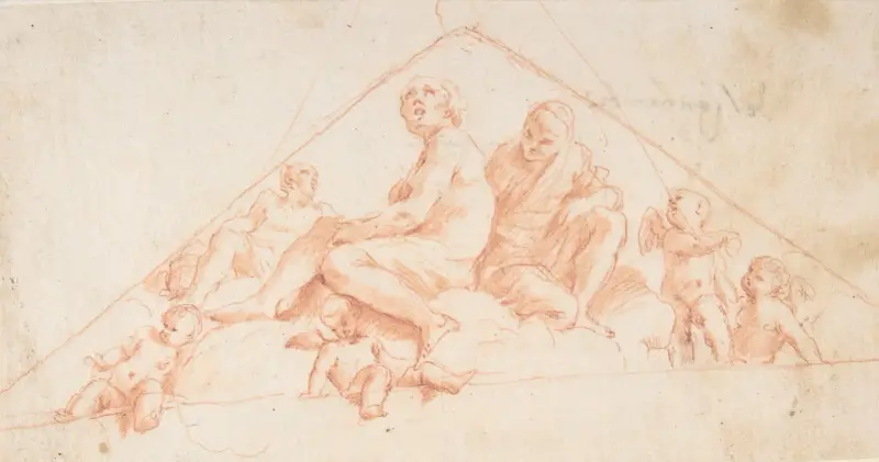 Seated Apostles and Putti av Giovanni Lanfranco