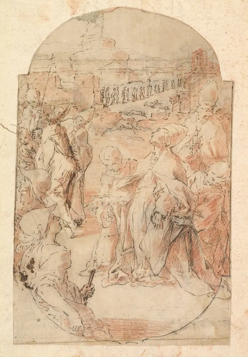 Die Weihe des Ortes einer Kirche in Rom durch einen Papst von Giovanni Lanfranco