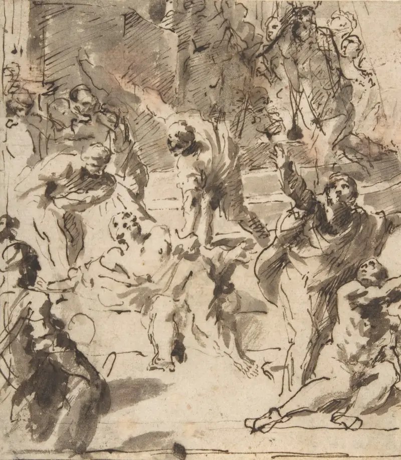 The Martyrdom of the Apostle Thomas av Giovanni Lanfranco