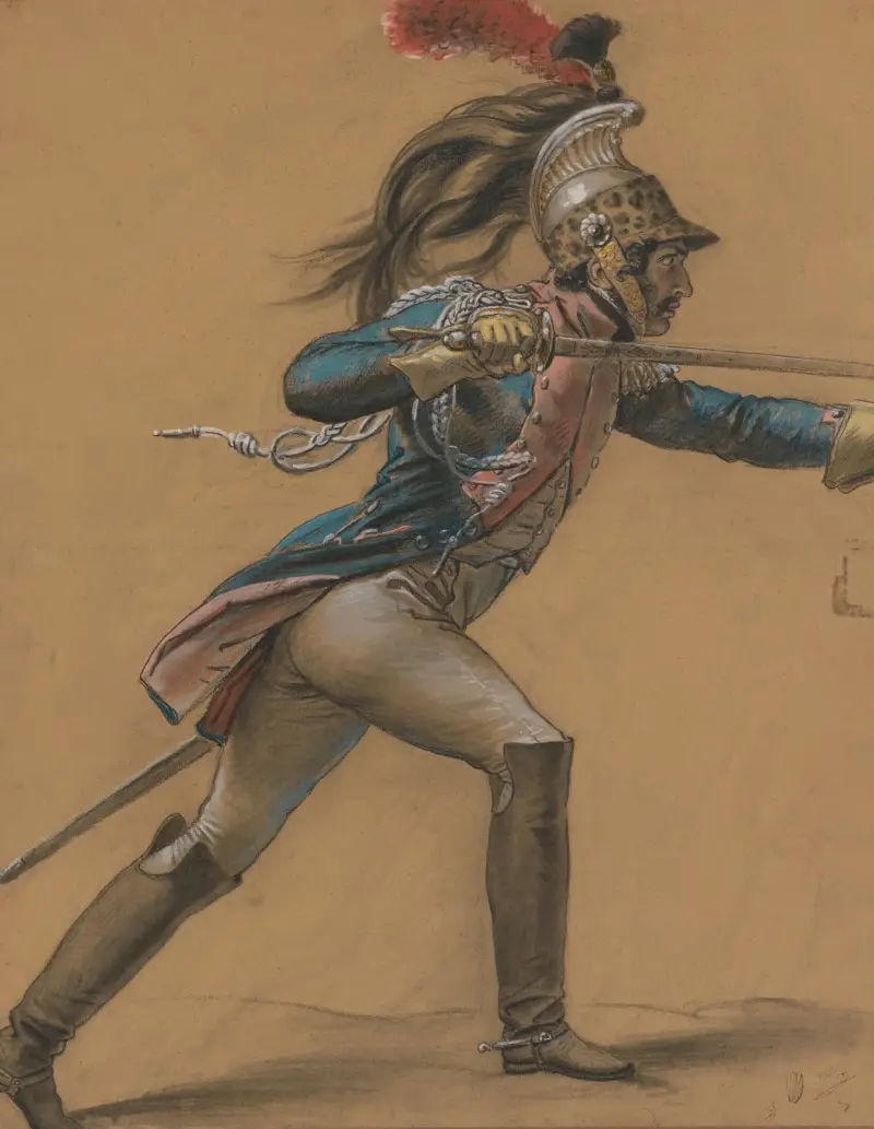 A French Dragoon, Study for ‘The Revolt of Cairo’ av Anne Louis Girodet-Trioson