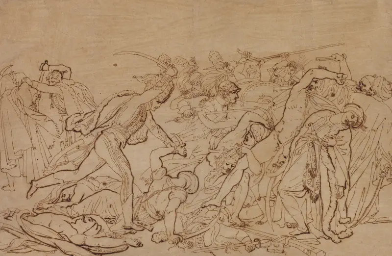 Study for The Revolt of Cairo av Anne Louis Girodet-Trioson