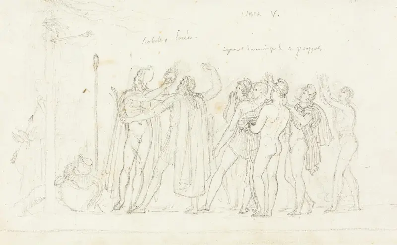 Bågskjutningstävlingen, ur Aeneiden, bok V av Anne Louis Girodet-Trioson