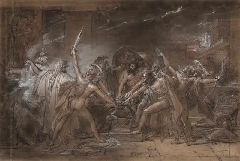 The Oath of the Seven Chiefs against Thebes av Anne Louis Girodet-Trioson