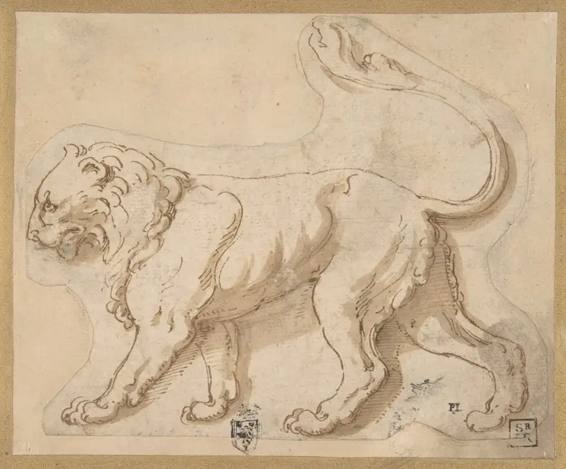 A Lion in Profile Facing to the Left (‘Leo’) av Giulio Romano
