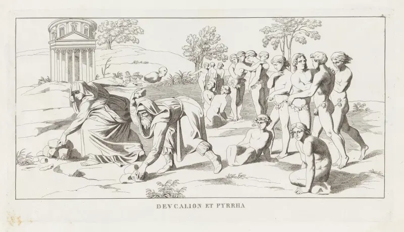 Deukalion und Pyrrha von Giulio Romano