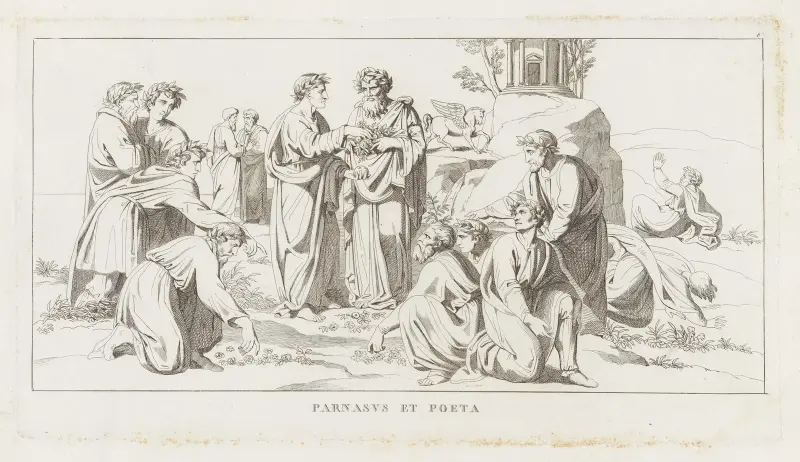 Parnasus et Poeta av Giulio Romano