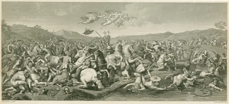 Konstantins seger vid Milviska bron av Giulio Romano