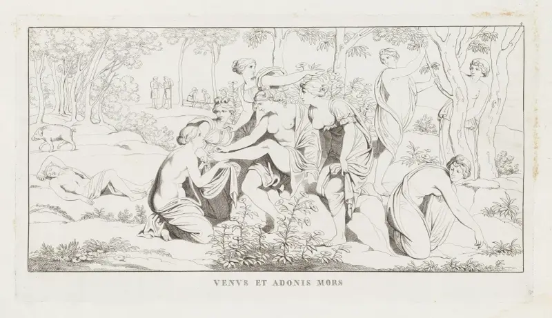 Venus und Adonis' Tod von Giulio Romano