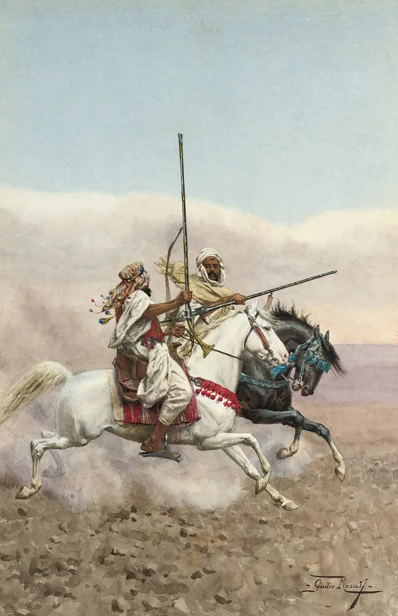 Zwei arabische Reiter von Giulio Rosati
