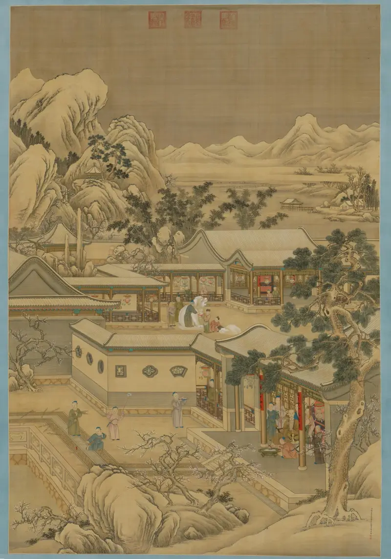 Emperor Qianlong Enjoys New Year’s Pleasures av Giuseppe Castiglione