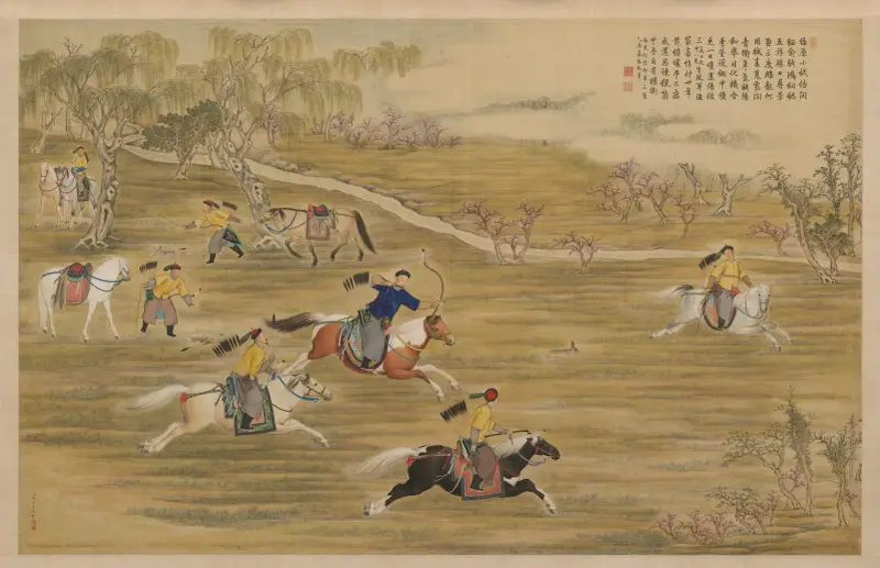 Emperor Qianlong hunting av Giuseppe Castiglione