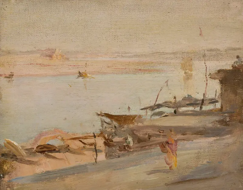Benares, Ganges. Från resan till Indien av Jan Ciągliński