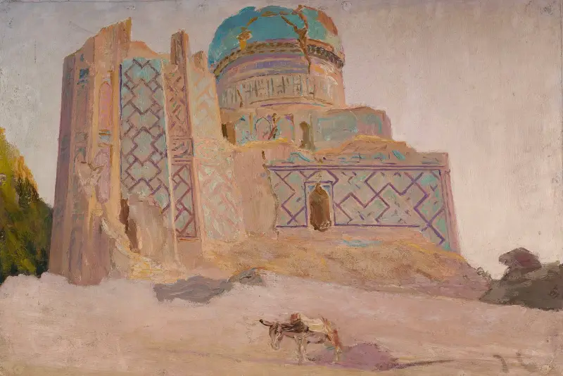 Bibi-Chanym-Moschee in Samarkand. Von der Reise nach Turkestan von Jan Ciągliński