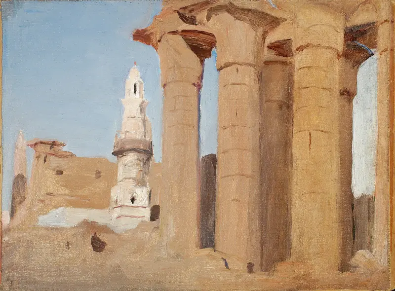 Egyptiskt tempel – Luxor. Från resan till Egypten av Jan Ciągliński