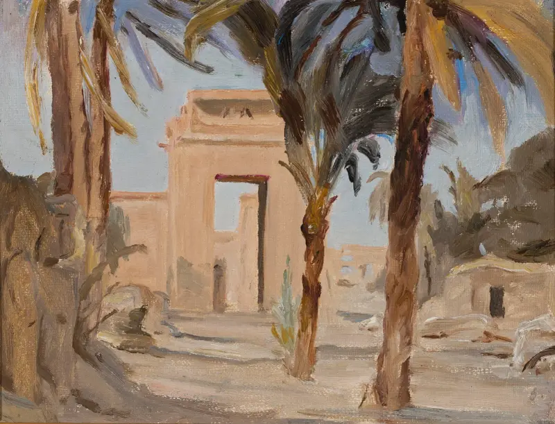 Ingången till templet i Karnak. Från resan till Egypten av Jan Ciągliński