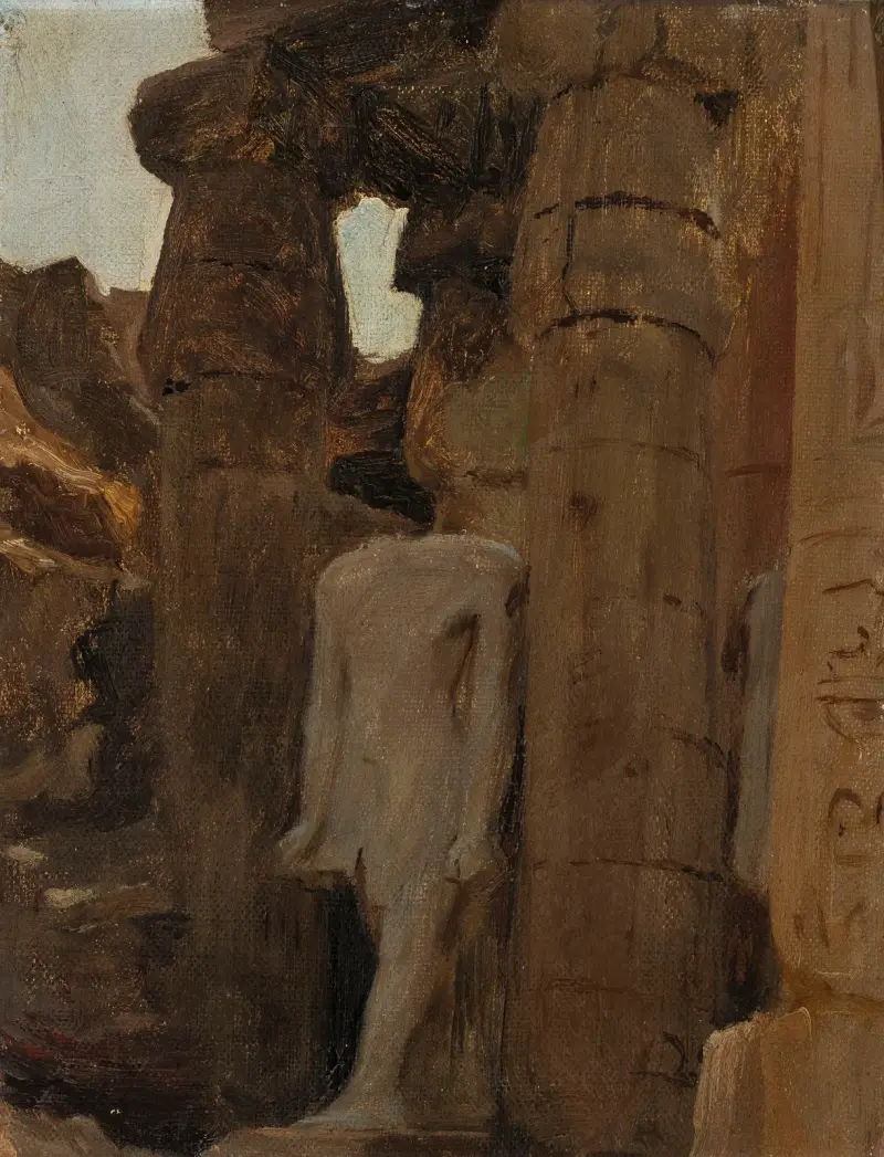 Fragment av ett tempel i Luxor. Från resan till Egypten av Jan Ciągliński