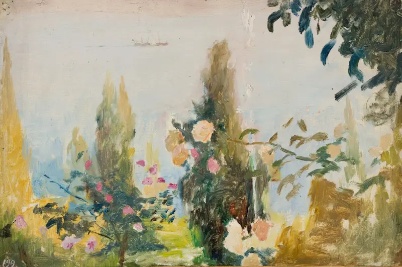 Zahrada vily Bachči-Dere v Jaltě. Z cesty na Krym, 1887 – č. 1, Jan Ciągliński