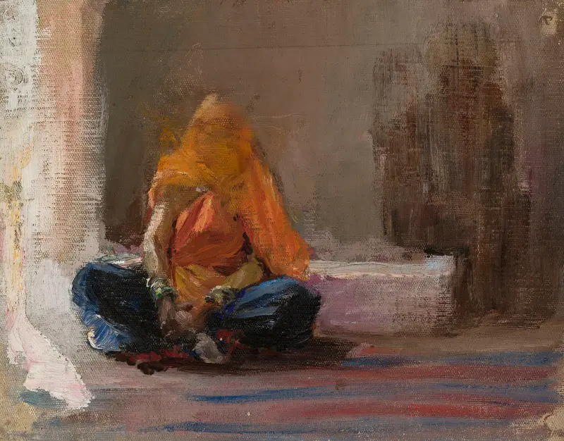 Hindu woman. From the journey to India av Jan Ciągliński