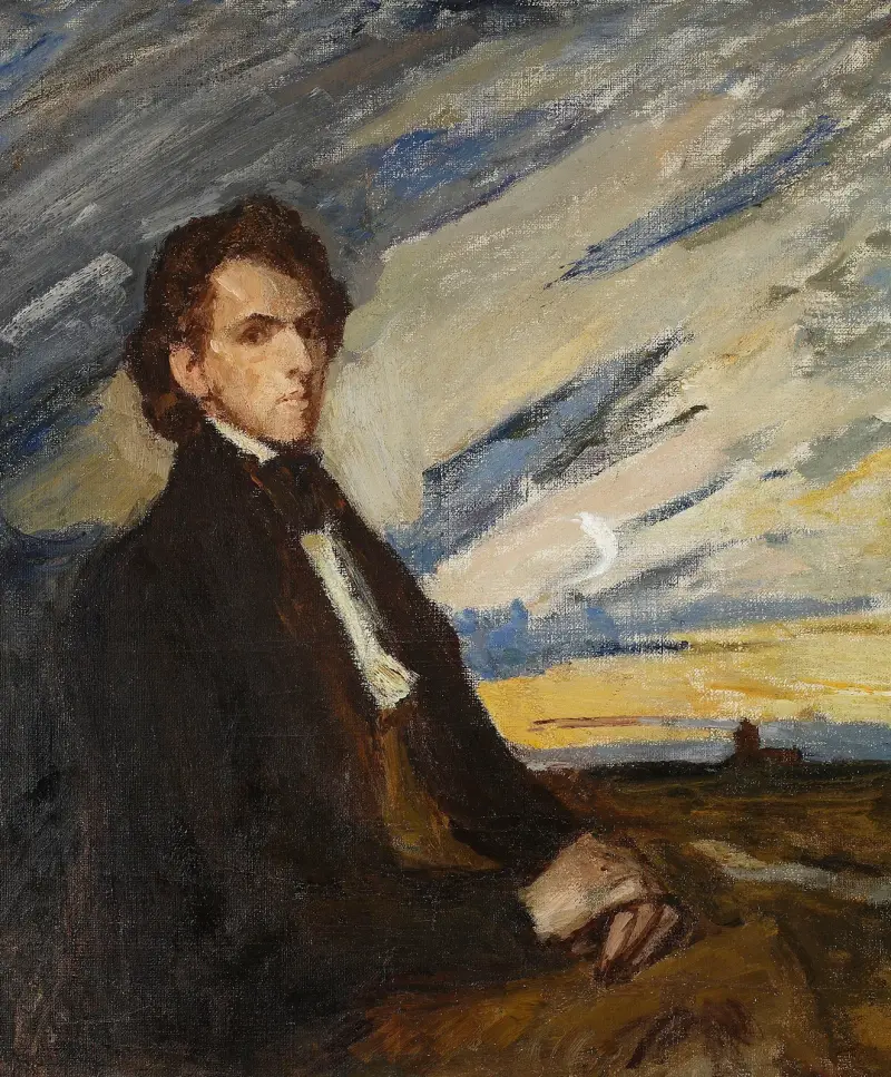 Porträtt av Fryderyk Chopin av Jan Ciągliński