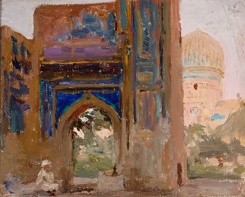 Samarkand – Gur-i Amir, Timur Lenks Mausoleum. Von der Reise nach Turkestan von Jan Ciągliński