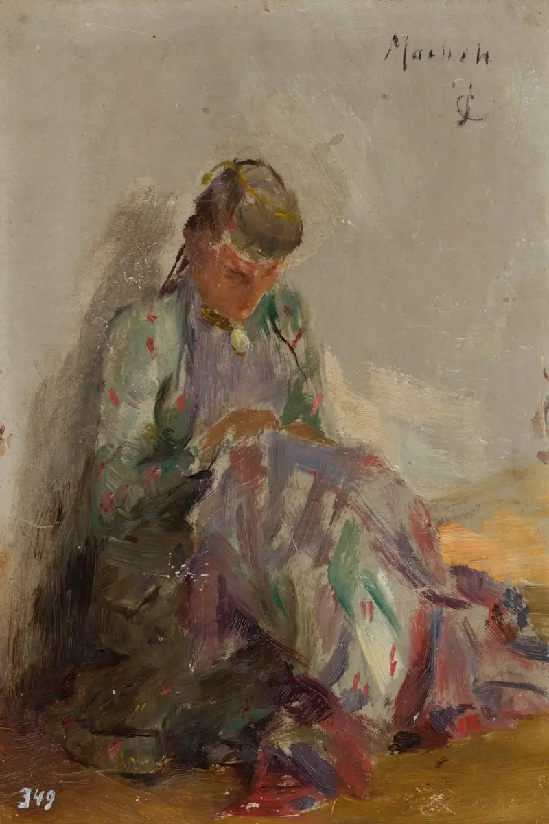 Nähendes tatarisches Mädchen von Jan Ciągliński
