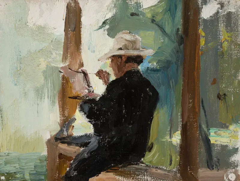 Singer Yershov while painting av Jan Ciągliński