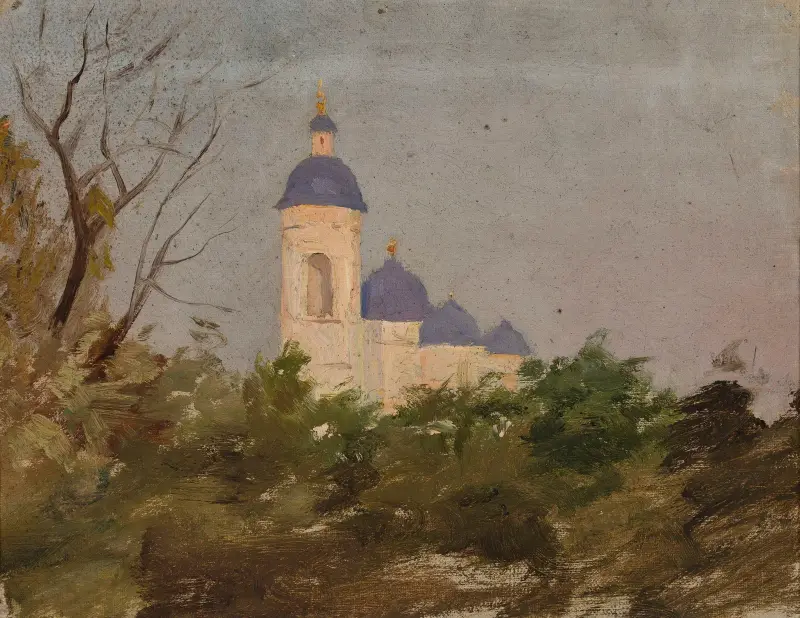 Studie av en ortodox kyrka av Jan Ciągliński