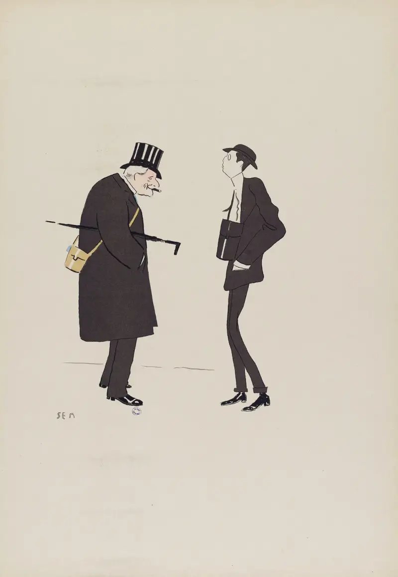 Baron de Brimont et Baron James-Armand de Rothschild von Georges Goursat (Sem)