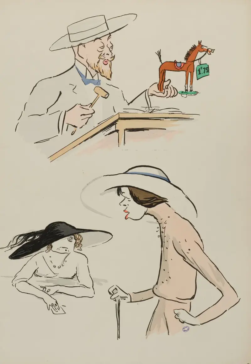 Chéri Albronn, et deux femmes av Georges Goursat (Sem)