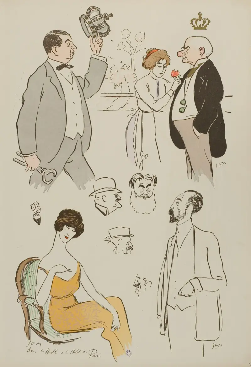 Dans le Hall à l’Hôtel de Paris av Georges Goursat (Sem)
