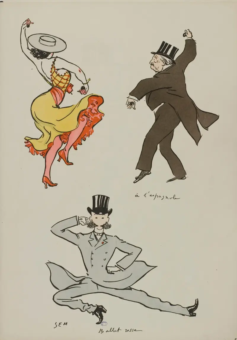 Danse espagnole et danse russe; Otero, Urribaren, Prince Troubetzkoy av Georges Goursat (Sem)