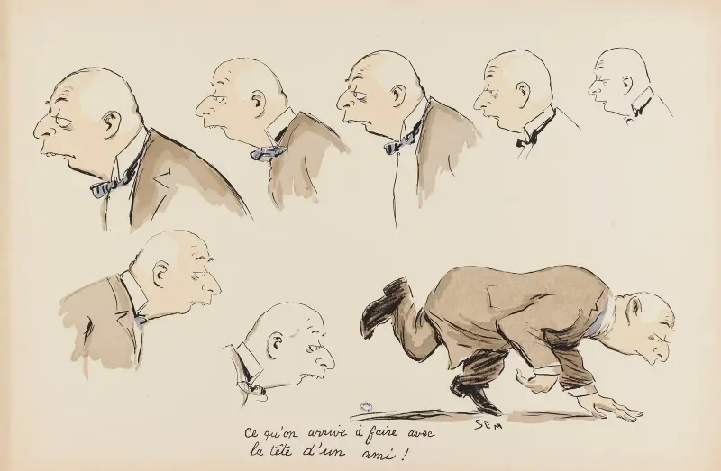 E qu’on arrive à faire avec la tête d’un ami ! av Georges Goursat (Sem)