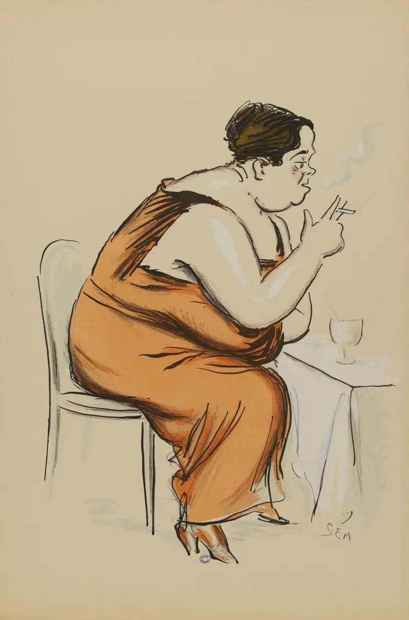 Elsa Maxwell av Georges Goursat (Sem)