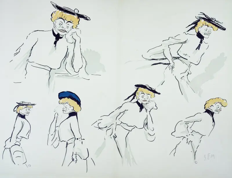 Gabrielle Réju dite Réjane av Georges Goursat (Sem)