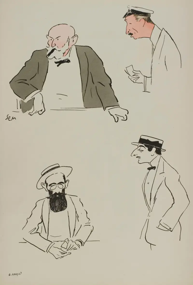 Landau, Denfert-Rochereau, baron Leonino, Henri Letellier av Georges Goursat (Sem)