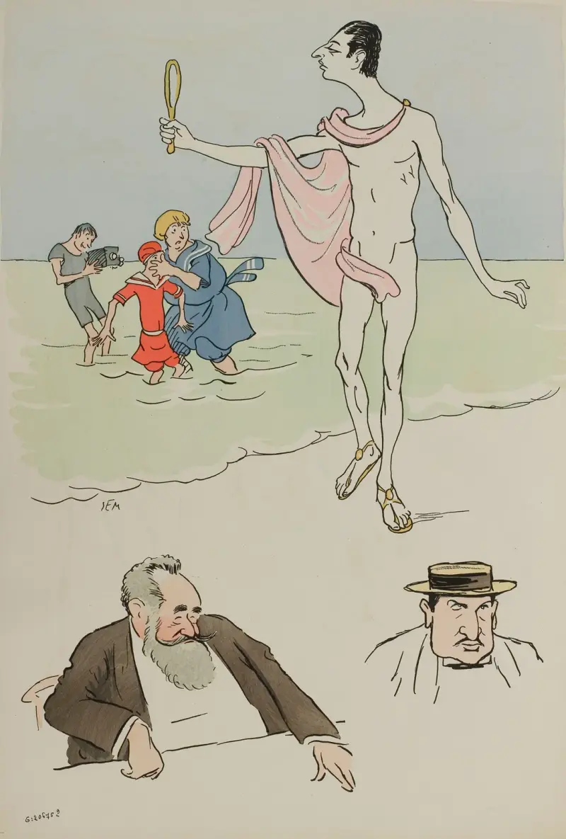 Le baron Maurice de Rothschild, Edmond Dreyfus , M Cahen av Georges Goursat (Sem)