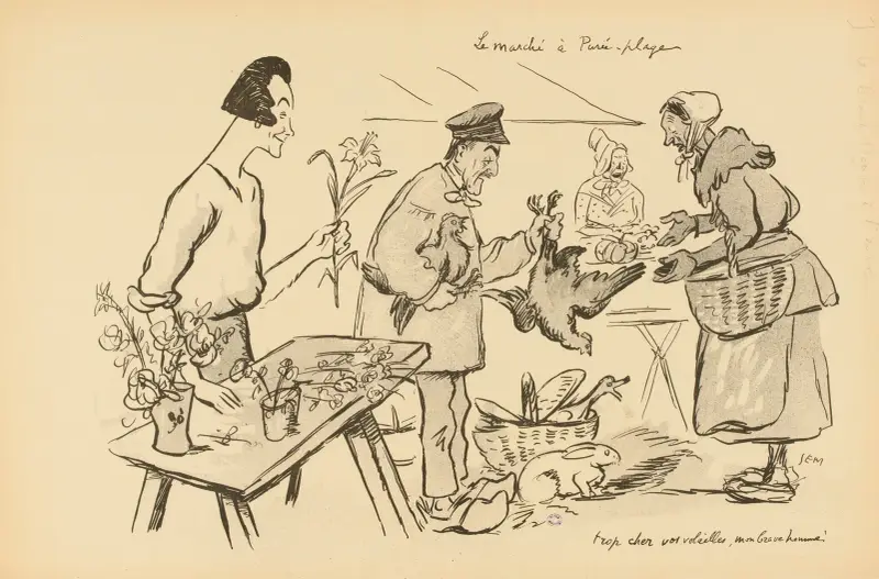 Der Markt an der Purée-plage von Georges Goursat (Sem)