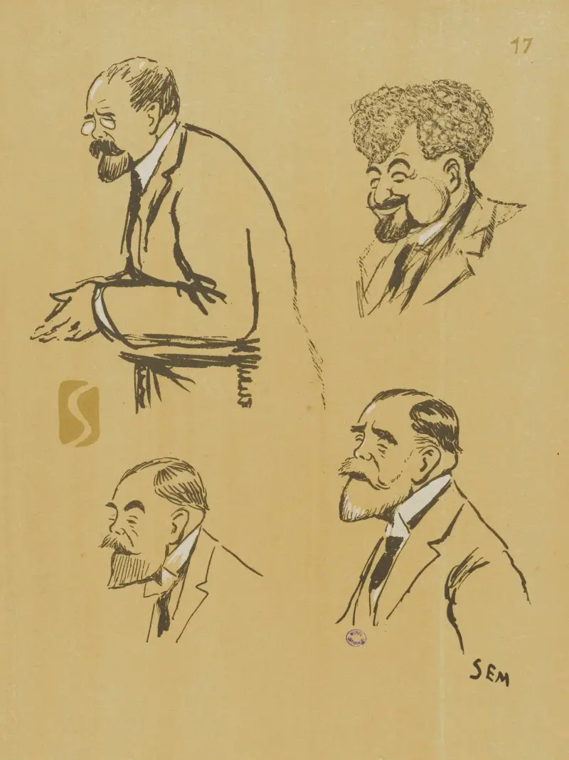 M. Louis Barthou, M. Mouthon et M. Doyen av Georges Goursat (Sem)