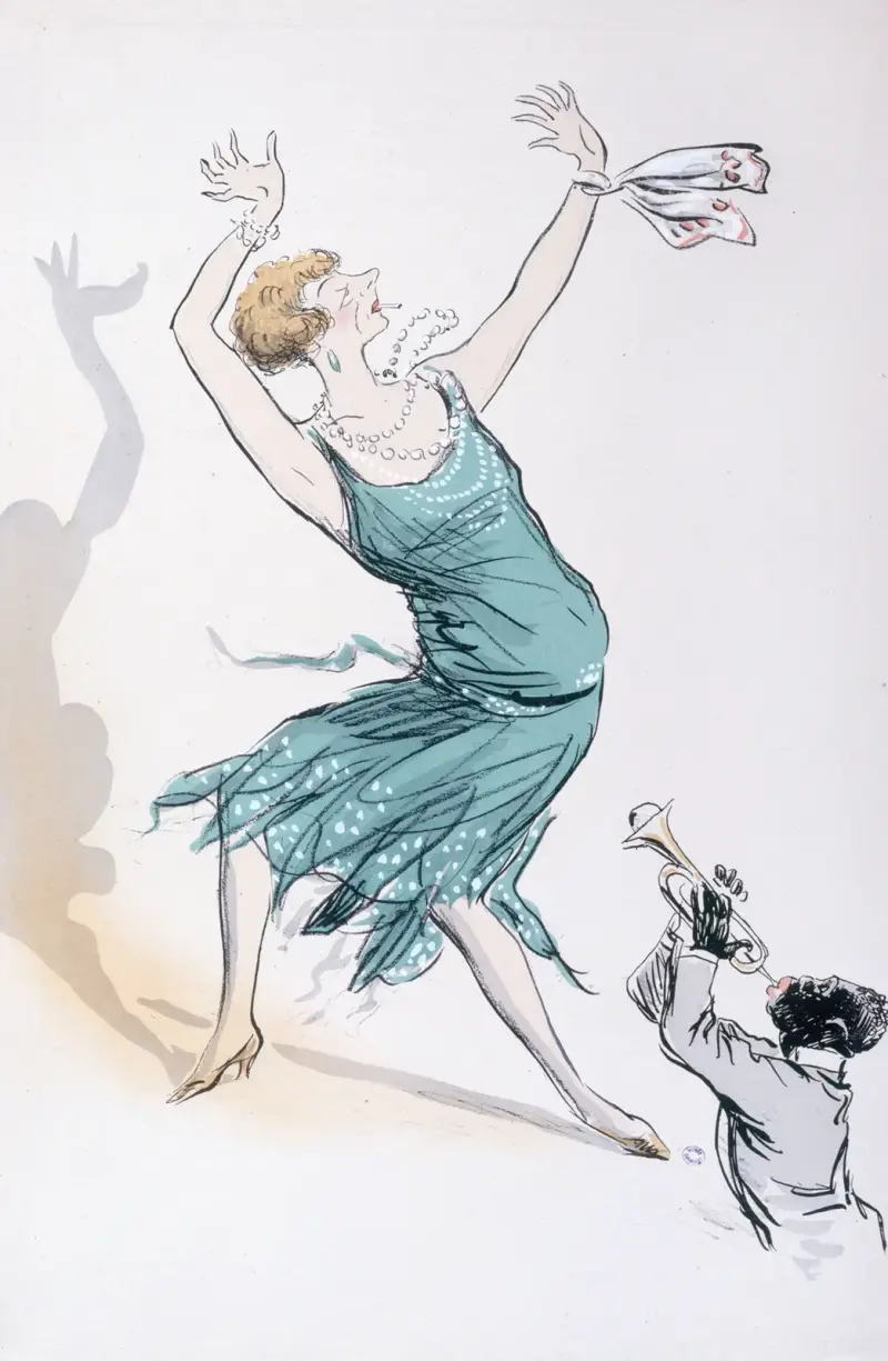 Maggie Meller i grön klänning dansar av Georges Goursat (Sem)