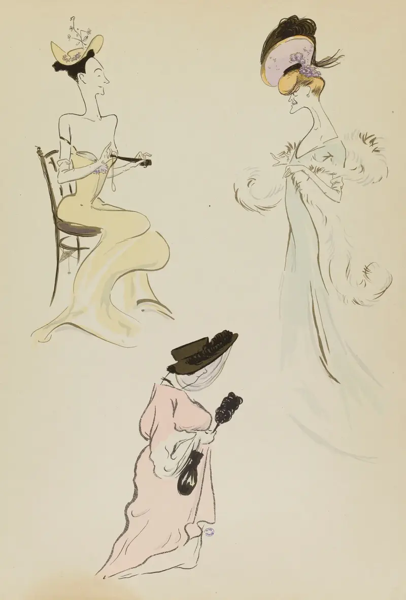 Mme Gauthereau , miss Gebhart, Mme Hudson av Georges Goursat (Sem)
