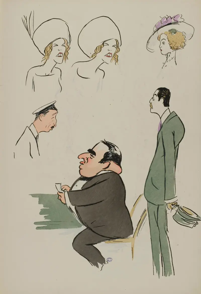 Mme Meuges, Mme Hébrard, M Denfert-Rochereau, Rodolphe Teutch, Constant Say av Georges Goursat (Sem)